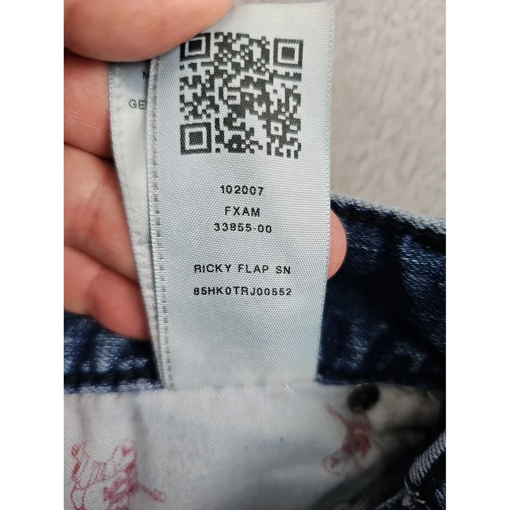 True Religion Ricky Relaxed Straight Jeans Blue Denim Cotton Men's Size 36x30